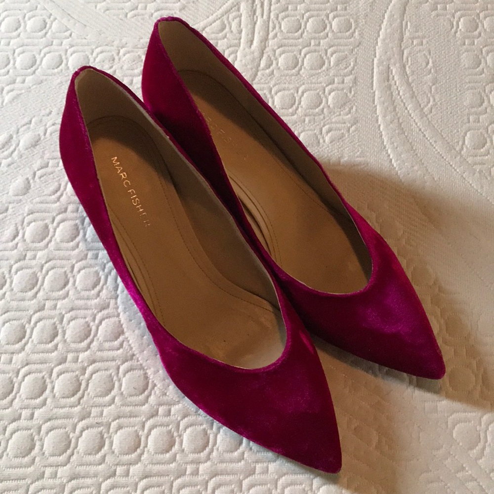 Marc Fisher velvet block heels